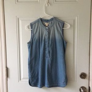 J. Crew Factory sleeveless chambray top